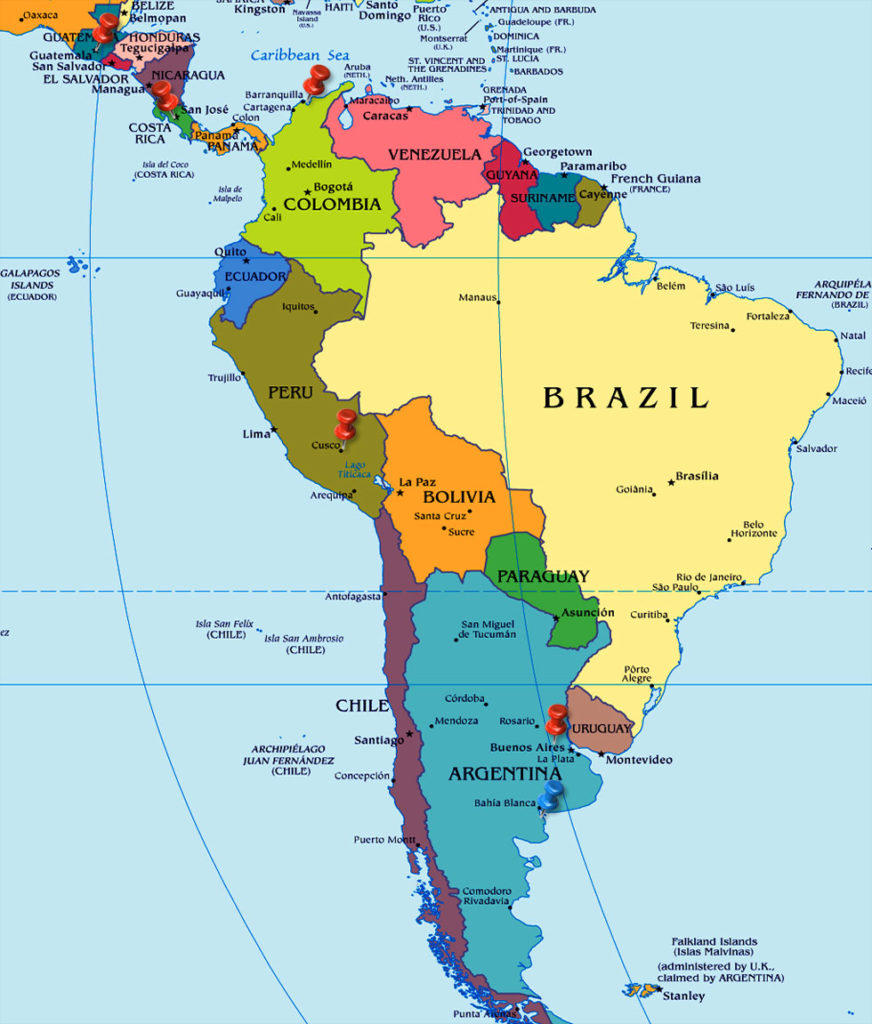 south-america-map - Airlines-Airports