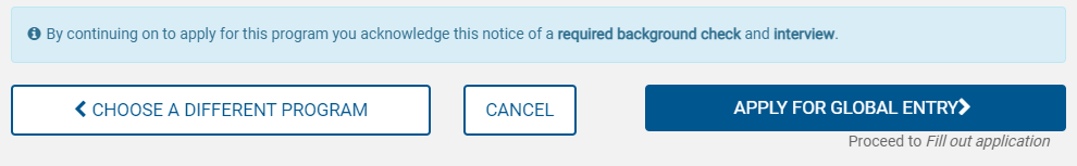 global entry login application status