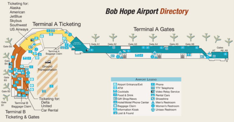Hollywood Burbank Airport Terminal Map 768x401 
