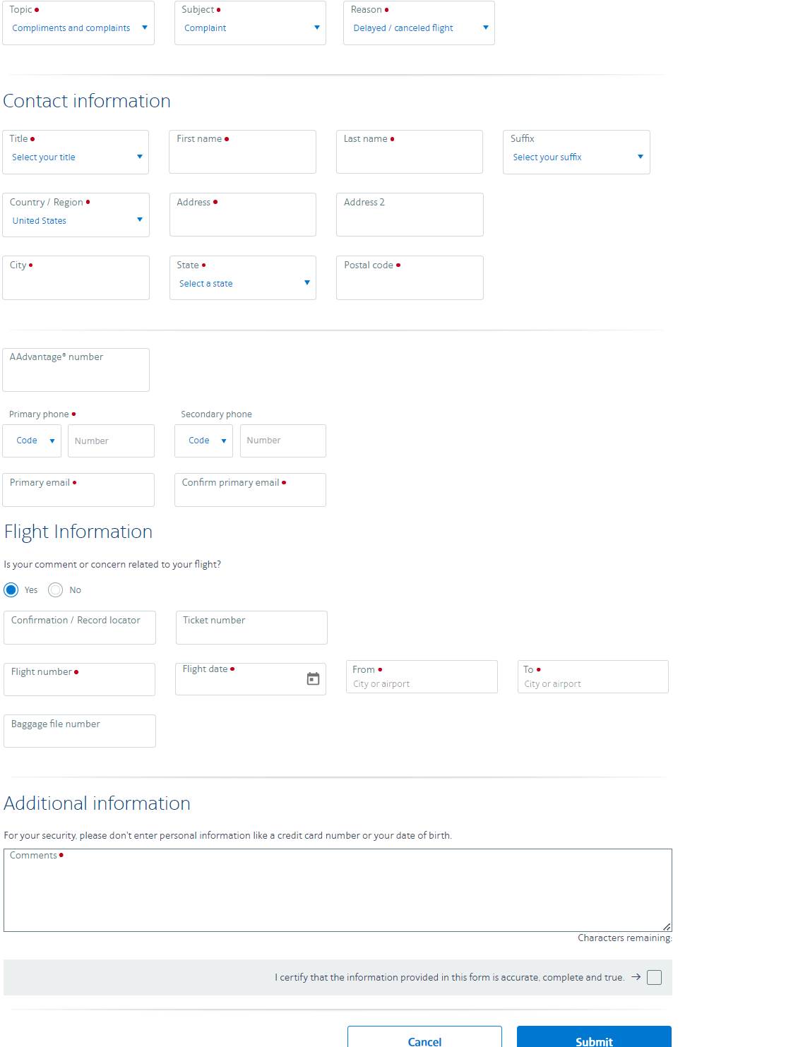 How to file a complaint with American airline Airline baggage flight delay cancellationpng